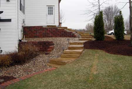 Stone steps with river rock upgrades