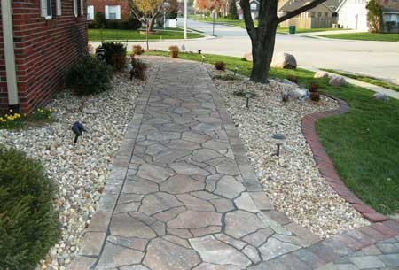 Carved Stone Inlayed Walkway